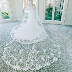 Cathedral ivory and lace veil